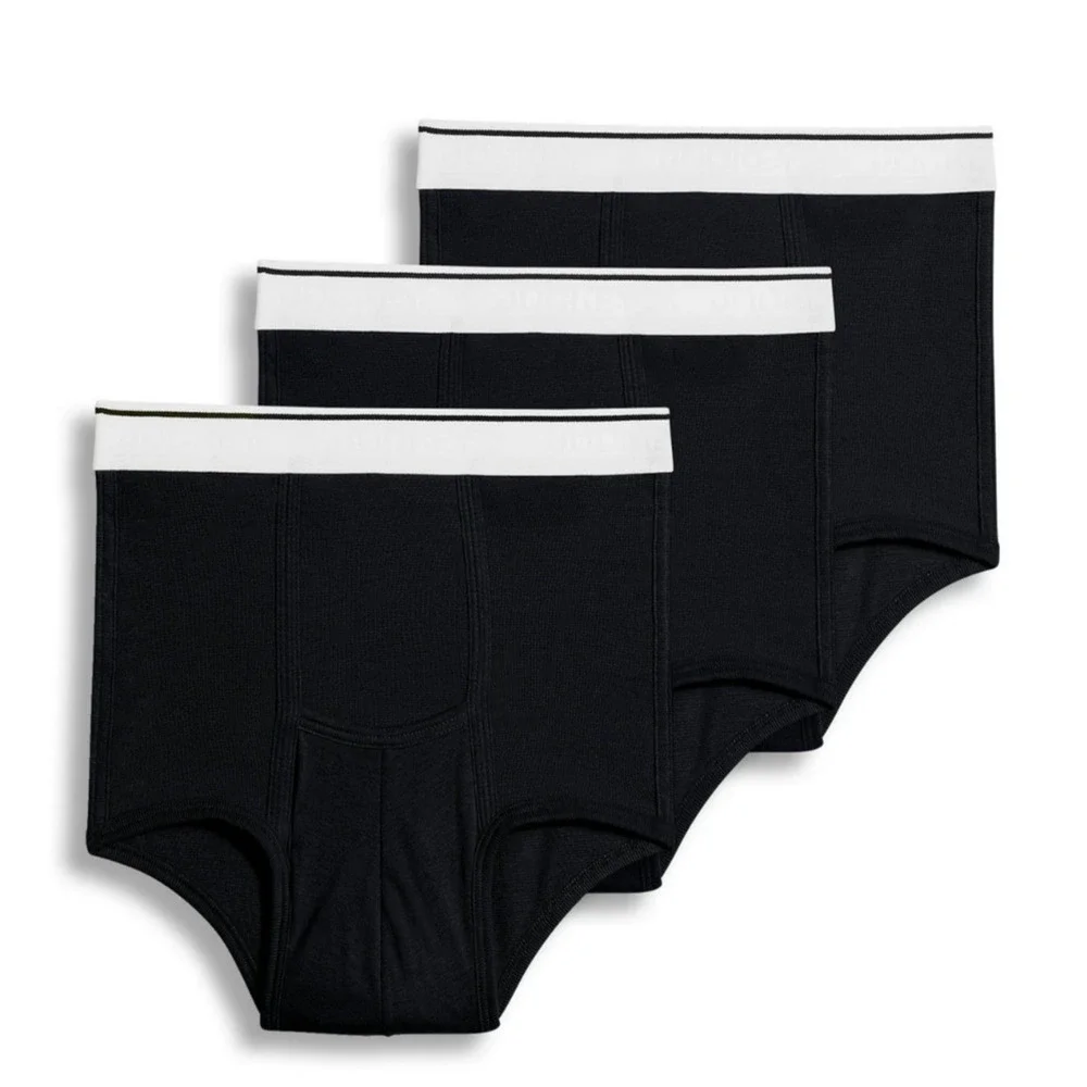 Jockey Men's Underwear Pouch Full Rise Brief 3 Pack Black Size XXL New